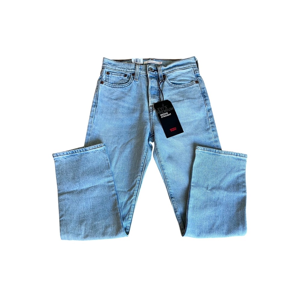Levi's Premium Wedgie Straight Jeans Women's 24x26 High Rise Light Wash NWT